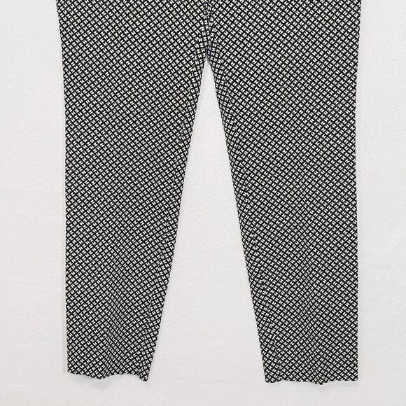 Adrianna Papell Ankle Pants Womens 12 Black Yellow Diamond Pattern Trousers - Picture 4 of 9
